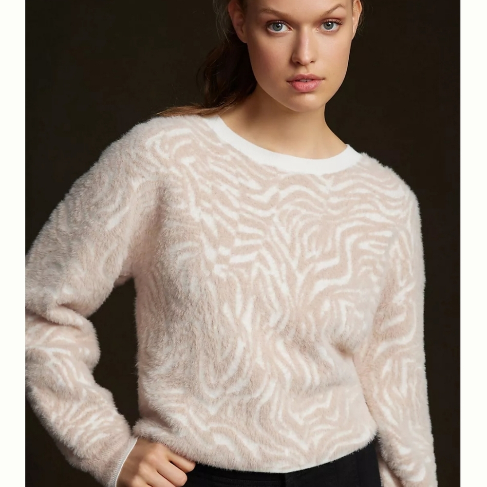 Pilcro Eyelash Animal Print Sweater
